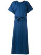 Cristaseya Frayed Edge Dress, Women's, Size: Small, Blue, Cotton