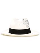 Sensi Studio Splatter Print Panama Hat, Women's, Size: Small, White, Straw
