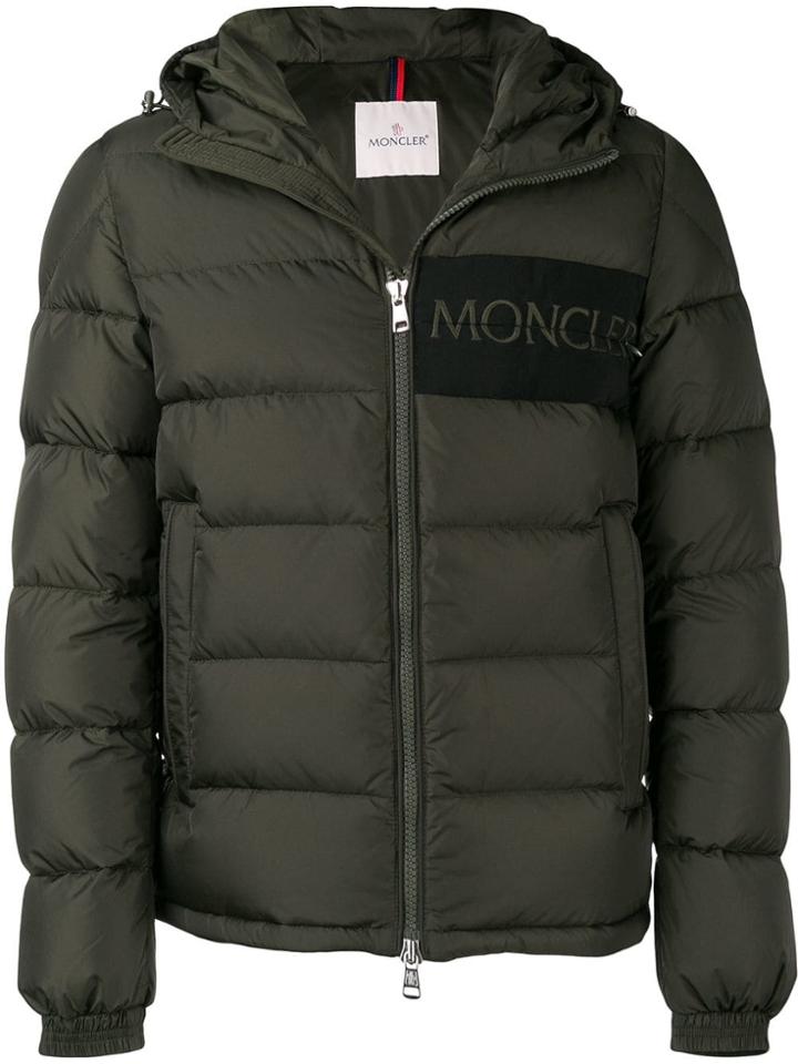 Moncler Padded Logo Coat - Green