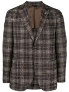 Tombolini Check Single-breasted Blazer - Brown