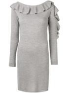 Blugirl Ruffle Trim Sweater Dress - Grey