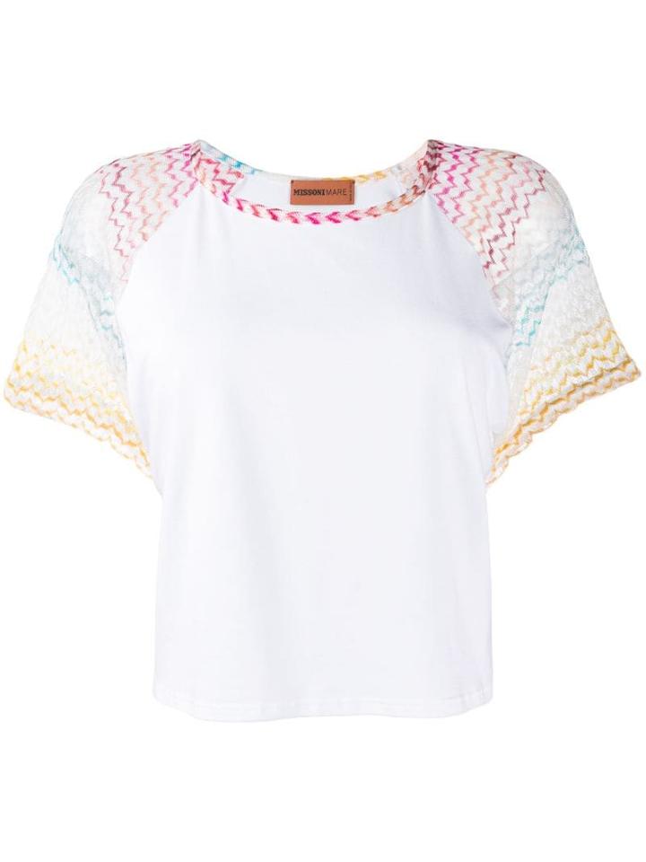 Missoni Mare Knitted Sleeve T-shirt - White