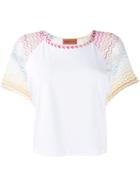 Missoni Mare Knitted Sleeve T-shirt - White