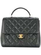 Chanel Vintage Quilted Turn-lock Handbag - Black