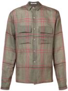 Denis Colomb - Checked Shirt - Men - Linen/flax/cashmere - Xxl, Brown, Linen/flax/cashmere