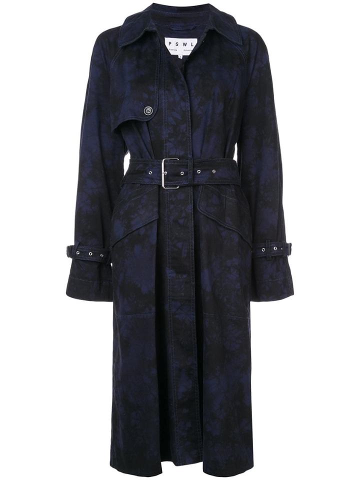 Proenza Schouler Pswl Bleach Dye Trench Coat - Black