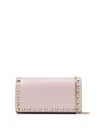Valentino Pink Rockstud Studded Wallet On Chain