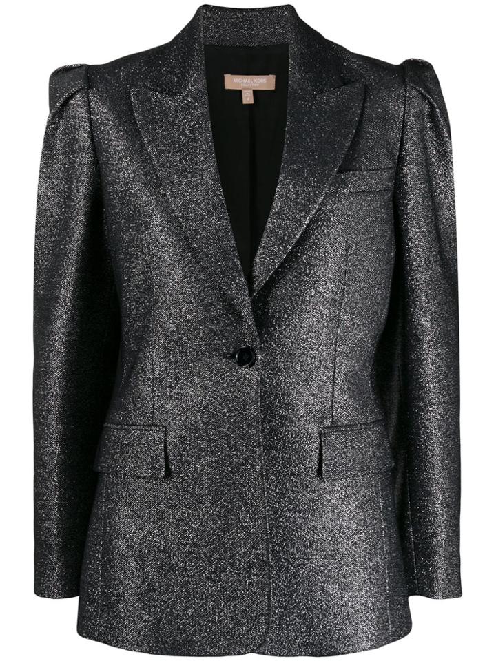 Michael Kors Collection Pleated-shoulder Blazer - Metallic
