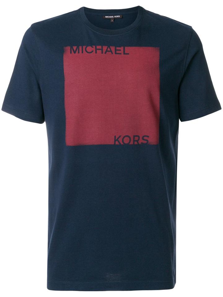 Michael Michael Kors Colour-block Logo Print T-shirt - Blue
