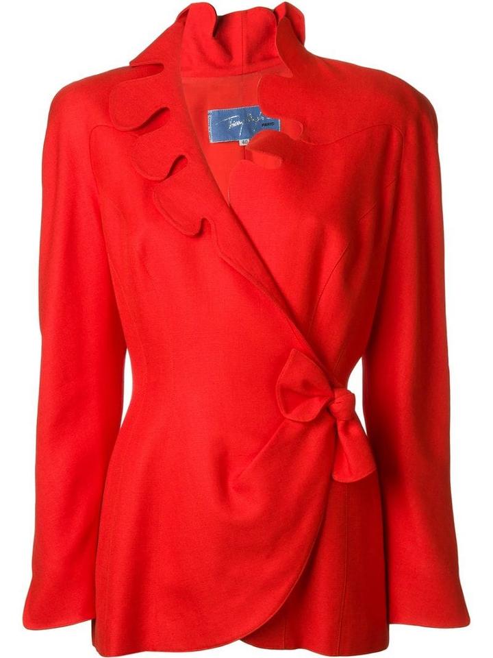 Thierry Mugler Pre-owned Scalloped Wrap Jacket - Red