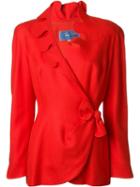 Thierry Mugler Pre-owned Scalloped Wrap Jacket - Red