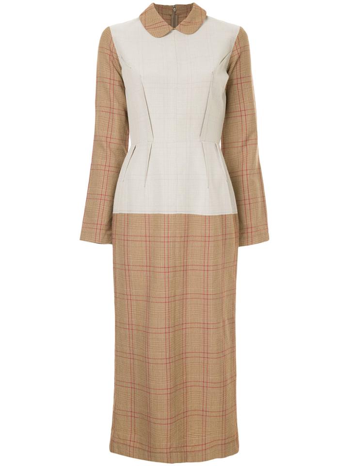 Junya Watanabe Comme Des Garçons Vintage Plaid Midi Dress - Brown
