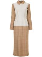 Junya Watanabe Comme Des Garçons Vintage Plaid Midi Dress - Brown
