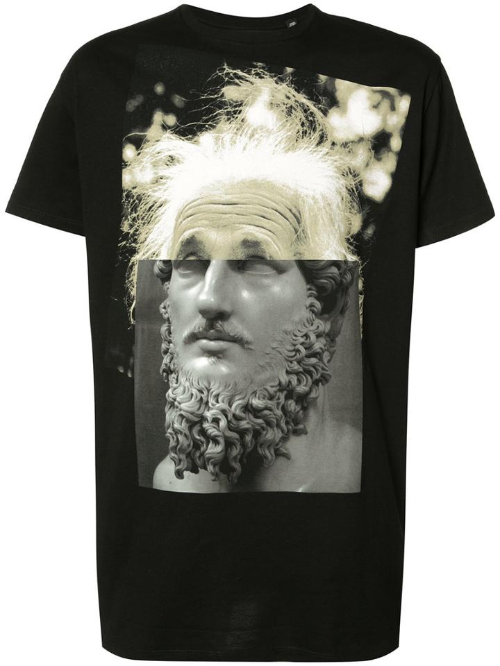 Neil Barrett Print Front T-shirt, Men's, Size: Xs, Black, Cotton