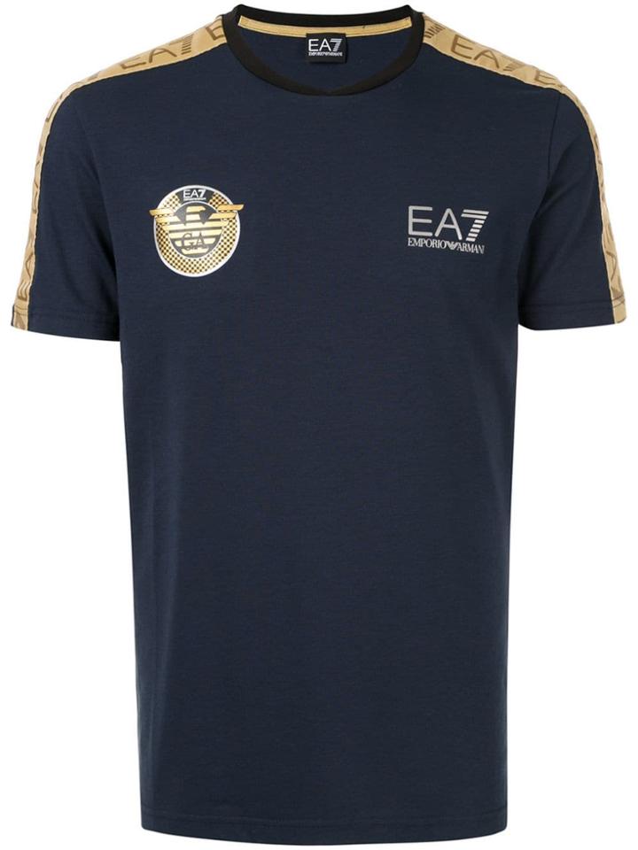 Ea7 Emporio Armani Soccer Archive Tape T-shirt - Blue