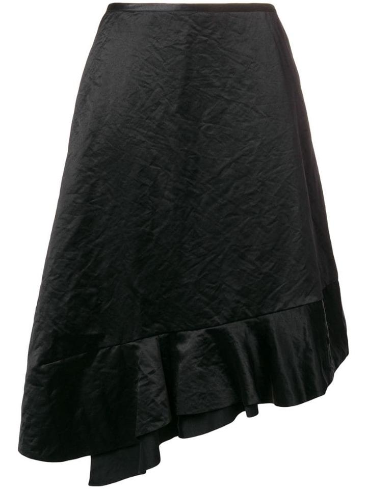 Comme Des Garçons Pre-owned 1990's Asymmetric Ruffled Skirt - Black