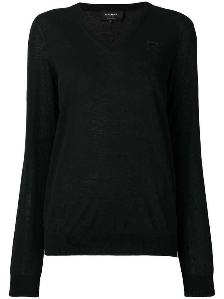 Rochas V-neck Sweater - Black