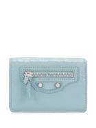 Balenciaga Mini Textured Wallet - Blue