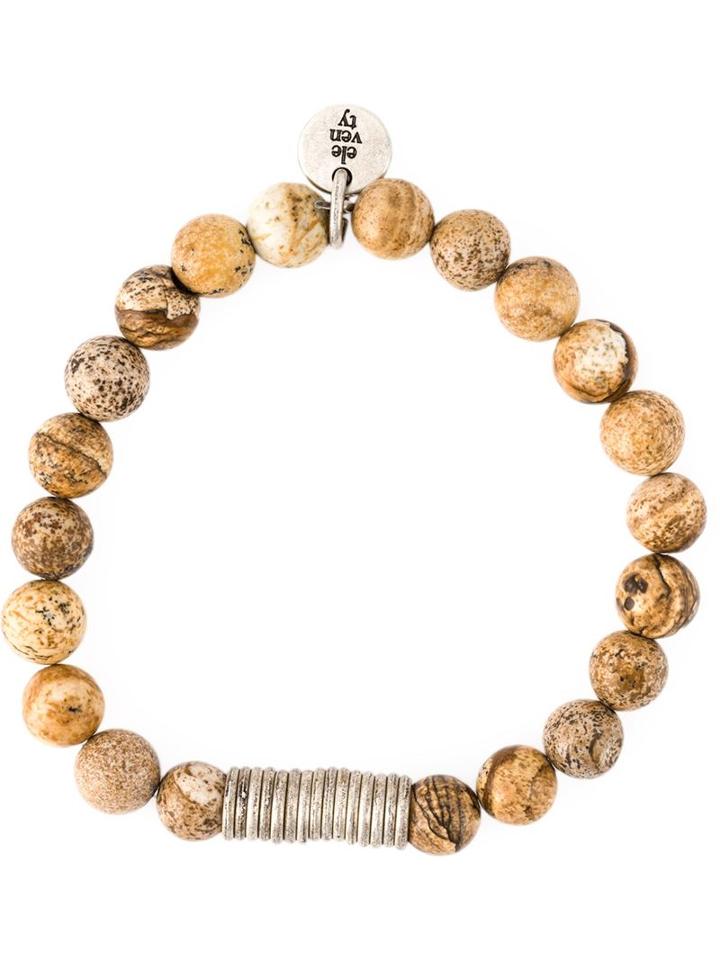 Eleventy Beaded Bracelet, Men's, Nude/neutrals, Steel/stone