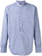 Eleventy Corean Shirt, Men's, Size: 41, Blue, Cotton/linen/flax