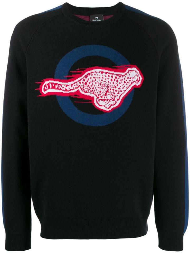 Ps Paul Smith Cheetah Sweater - Black