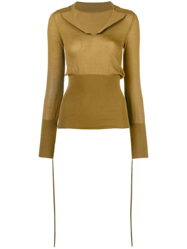 Jacquemus Plunge Neck Knitted Top - Green