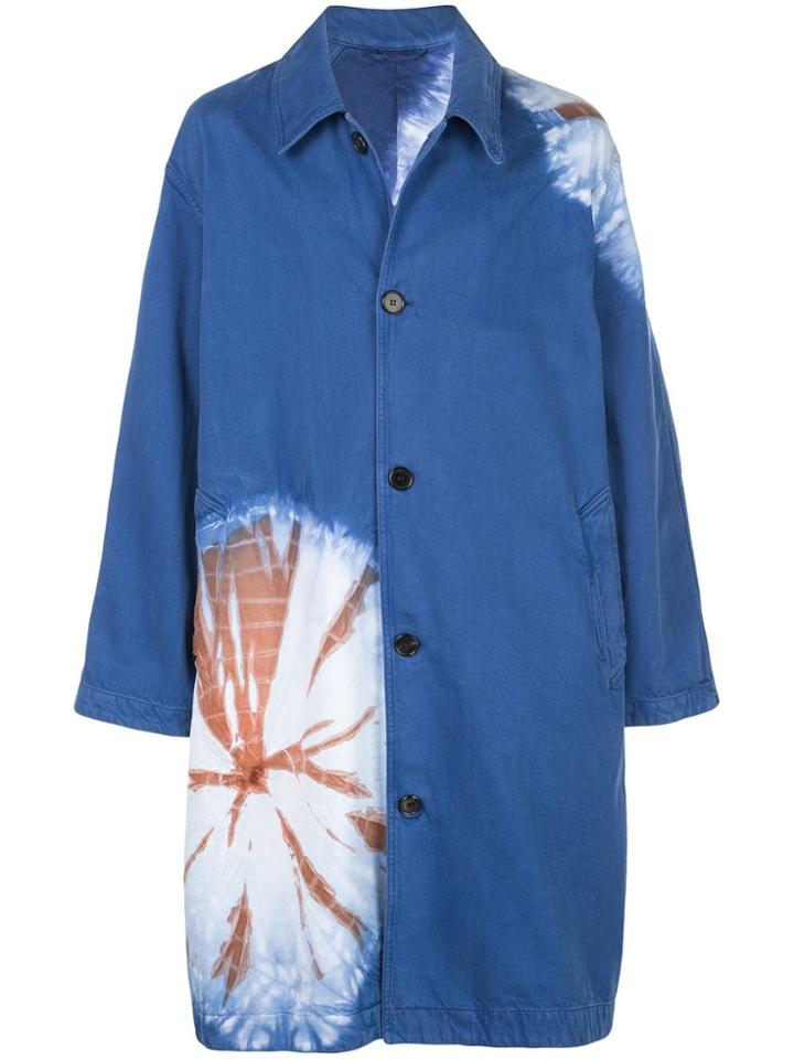 Calvin Klein 205w39nyc Printed Midi Coat - Blue