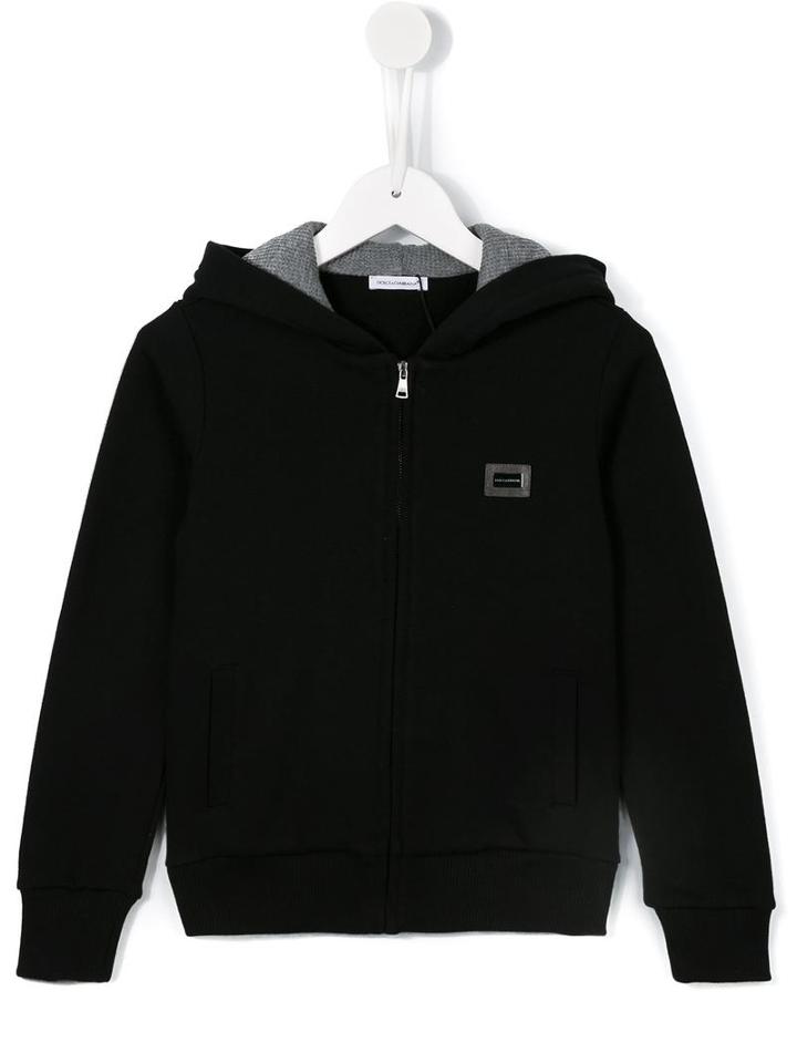 Dolce & Gabbana Kids Zip-up Hoodie, Girl's, Size: 8 Yrs, Black