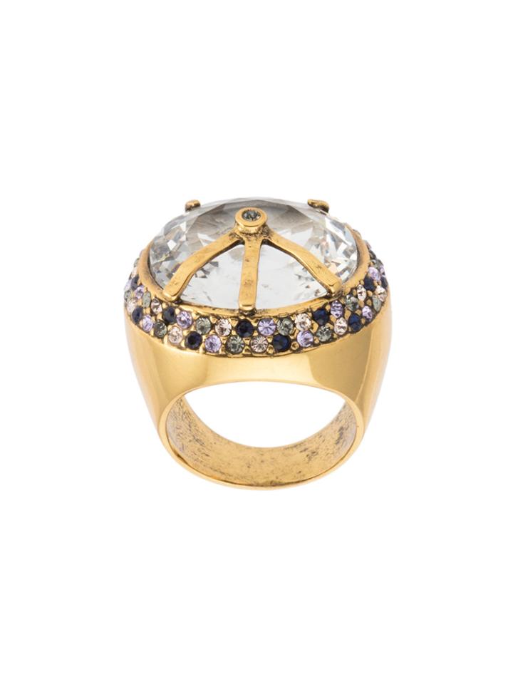 Camila Klein Bombé Crystal Embellished Ring - Metallic
