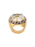 Camila Klein Bombé Crystal Embellished Ring - Metallic