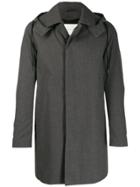 Mackintosh Dunoon Hood Teal Grey Raintec Cotton Short Hooded Coat