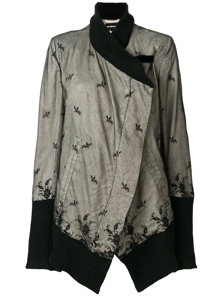 Ann Demeulemeester Asymmetric Lace Detail Jacket - Black
