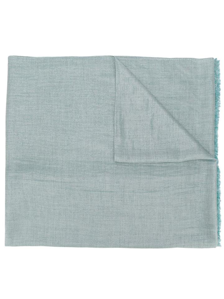 Brunello Cucinelli Frayed-hem Scarf - Blue