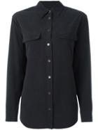Equipment Classic Button Down Shirt, Women's, Size: Xs, Black, Silk