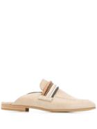 Brunello Cucinelli Striped Detail Mules - Neutrals