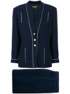 Chanel Vintage Tweed Skirt Suit - Blue