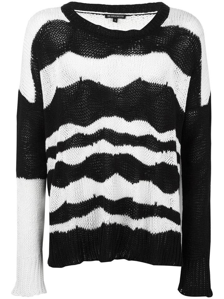 Ann Demeulemeester Open Knit Jumper, Men's, Size: Xs, Black, Cotton/cashmere