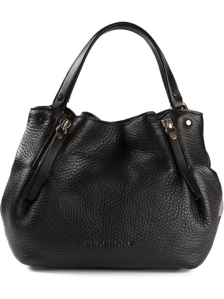 Burberry Small Check Tote, Women's, Black