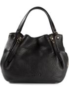 Burberry Small Check Tote, Women's, Black