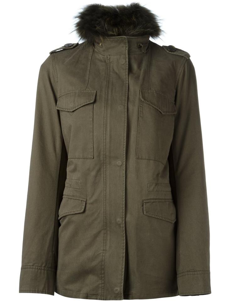 Yves Salomon Detachable Fur-collar Field Jacket