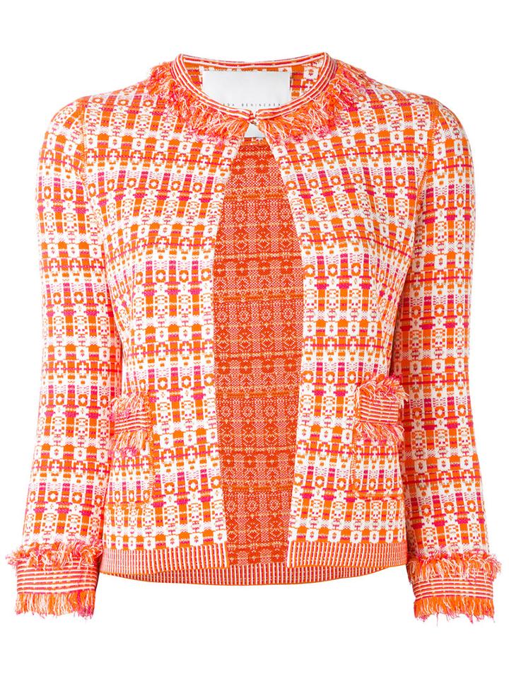 Giada Benincasa - Tassel Detail Jacket - Women - Cotton/polyester/spandex/elastane/viscose - L, Yellow/orange, Cotton/polyester/spandex/elastane/viscose