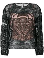 Red Valentino Layered Lace Top - Black