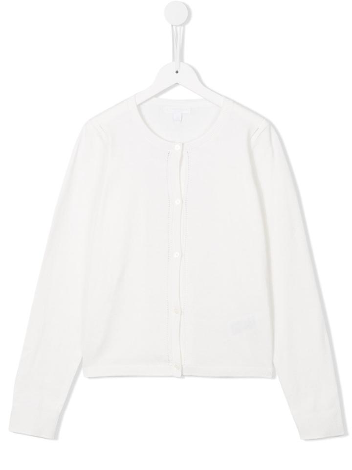 Burberry Kids Round Neck Cardigan - White