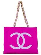 Chanel Vintage Logo Shopper Tote - Pink & Purple