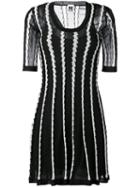 M Missoni Stripe Panel Flared Dress, Women's, Size: 44, Black, Cotton/polyamide/polyester/metallic Fibre