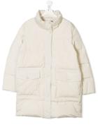Woolrich Kids Teen Concealed Fastening Padded Coat - White