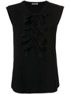 Bottega Veneta Tie Front Sleeveless Blouse - Black