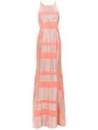 Tufi Duek Long Satin Party Dress - Pink & Purple