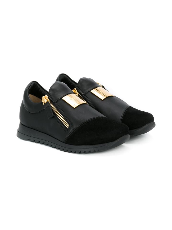 Giuseppe Junior Sneakers With Logo Plaque - Black