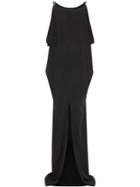 Burberry Crystal And Chain Detail Stretch Jersey Gown - Black